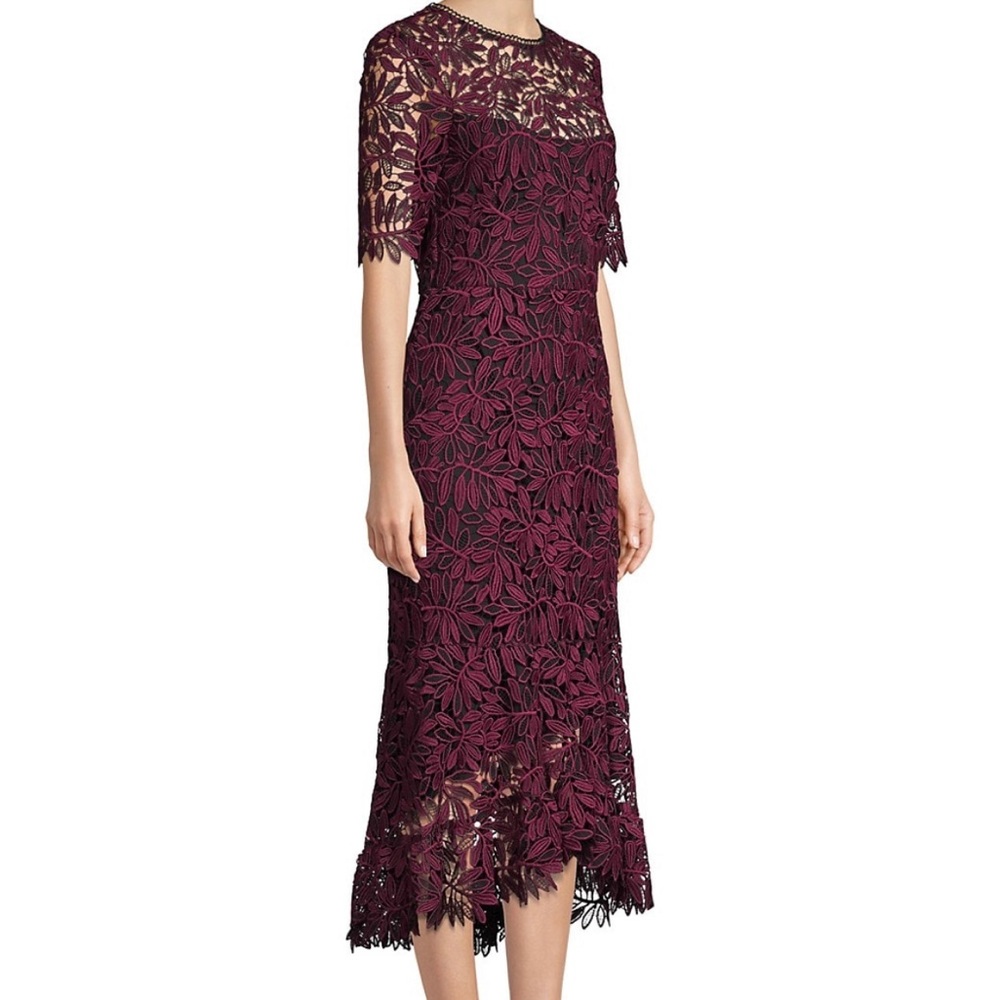 Shoshanna Vitti Floral Lace Flounce Midi Dress. Gorgeous!